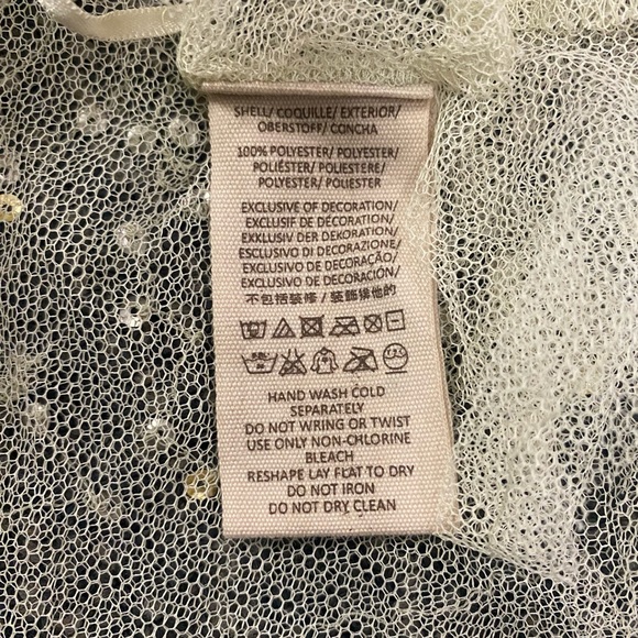 NWT Free People Cream Mesh Sequin Sparkle Swing Tank - Picture 13 of 13